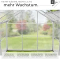 tectake® Aluminium Gewächshaus, 250x185x195 cm, Treibhaus, Tomatenhaus, Frühbeet, Pflanzenhaus, UV beständig, 4 mm Platte, Schiebetür & Dachfenster, Schutz vor Kälte, Regen und Frost - mit Fundament - Thumbnail 4