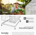 tectake® Aluminium Gewächshaus, 250x185x195 cm, Treibhaus, Tomatenhaus, Frühbeet, Pflanzenhaus, UV beständig, 4 mm Platte, Schiebetür & Dachfenster, Schutz vor Kälte, Regen und Frost - mit Fundament - Thumbnail 8
