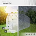 tectake® Aluminium Gewächshaus, 250x185x195 cm, Treibhaus, Tomatenhaus, Frühbeet, Pflanzenhaus, UV beständig, 4 mm Platte, Schiebetür & Dachfenster, Schutz vor Kälte, Regen und Frost - ohne Fundament - Thumbnail 6