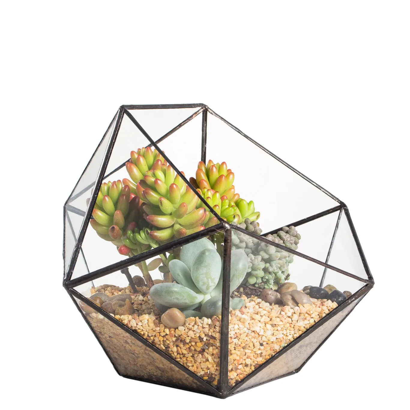 NCYP 17x17x17cm Handmade Blumentopf, Geometrisches Glasterrarium, in Form Einer Halbkugel, für Balkon, Tischdeko, als Blumentopf für Miniatur-Bonsai, Übertopf für Sukkulente (ohne Pflanzen) - Bild 1