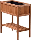 dobar® 58250e kompaktes Hochbeet | Erhöhtes Gemüsebeet | Kräuterbeet aus Holz | Balkonbeet für Salat | Pflanzkasten für Balkon/Garten/Terrasse | 76 x 40 x 80 cm | Braun - Thumbnail 2