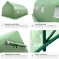 tectake® Gewächshaus Foliengewächshaus 18m² | 600 x 300 x 205 cm | Treibhaus mit 8 Fenster mit Fliegenschutzgitter, Folientunnel zur Überdachung, Tomatenhaus - Thumbnail 5