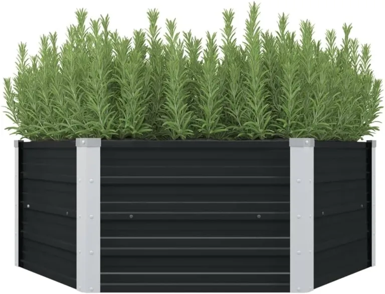 vidaXL Hochbeet Verzinkter Stahl Gartenbeet Pflanzbeet Frühbeet Pflanzkasten – Bild 9