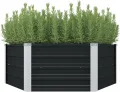 vidaXL Hochbeet Verzinkter Stahl Gartenbeet Pflanzbeet Frühbeet Pflanzkasten - Thumbnail 9