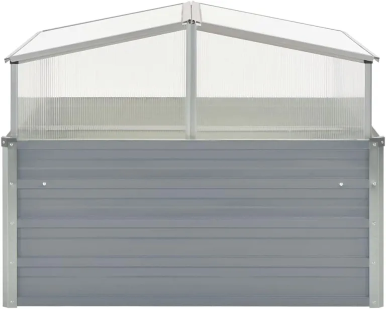 vidaXL Gewächshaus 100x100x85cm Verzinkter Stahl Grau Gartenhaus Treibhaus – Bild 8