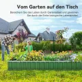 KING BIRD Hochbeete-Kit 258x90x30cm, verzinkt Gartenbeet Pflanzkübel Pflanzkasten mit 8 T-Etiketten&Handschuhen,Grün - Thumbnail 8