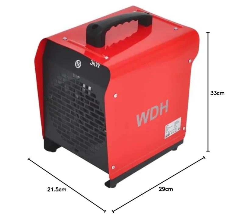 Aktobis Heizgebläse Elektroheizer Heizung Frostwächter Bauheizer WDH-BGP03 (3 kW / 230 V), rot – Bild 5