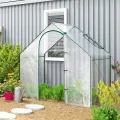 Outsunny Gewächshaus mit Fernster, Rolltür, Winterfest Foliengewächshaus aus Stahl, Treibhaus für Balkon, Garten, Tomatenhaus 180 x 100 x 168 cm, Tomatengewächshaus für Tomaten, Gemüse, Transparent - Thumbnail 8