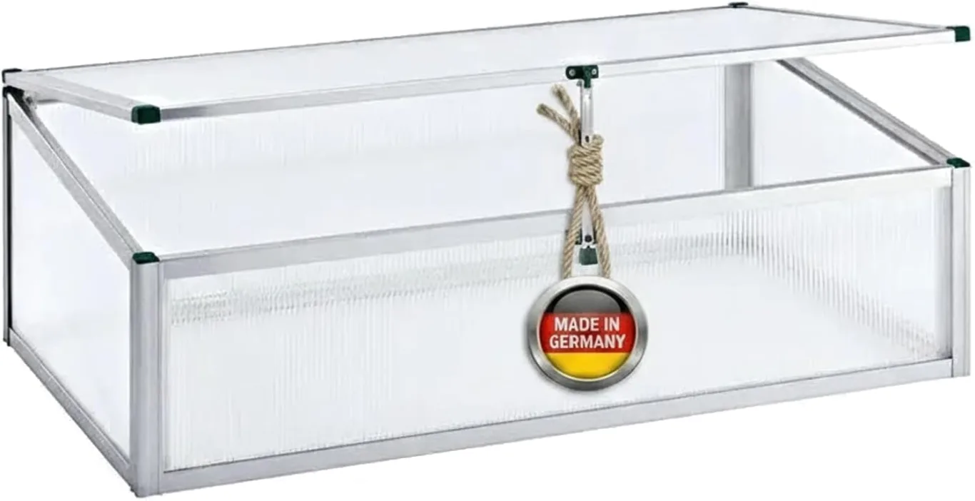 Beckmann Frühbeet Typ Allgäu Modell FSH – Extrem Stabil: Hagelfeste 6mm Platten – Made in Germany – UV-Schutz—Premium Aluminium Mini-Gewächshaus – 98x58cm - Bild 1