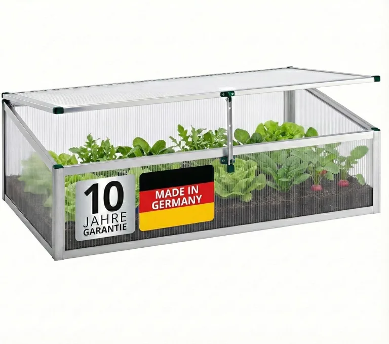 Beckmann Frühbeet Typ Allgäu Modell FSH – Extrem Stabil: Hagelfeste 6mm Platten – Made in Germany – UV-Schutz—Premium Aluminium Mini-Gewächshaus – 98x58cm – Bild 4