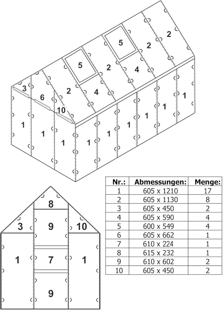 Zelsius Hohlkammerstegplatten Set 42-teilig | 6 mm Gewächshausplatte | Ersatzplatten für Gewächshaus, Garten Treibhaus – Bild 4