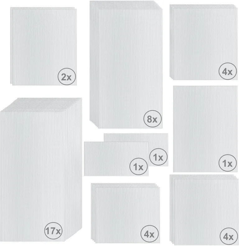 Zelsius Hohlkammerstegplatten Set 42-teilig | 6 mm Gewächshausplatte | Ersatzplatten für Gewächshaus, Garten Treibhaus
