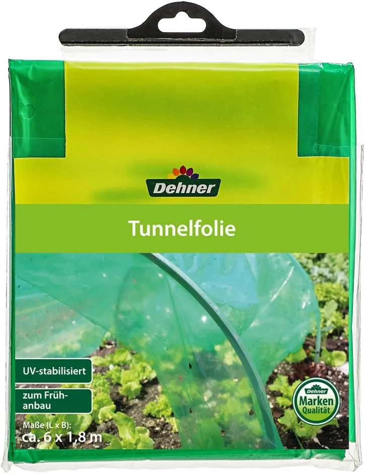 Dehner Tunnelfolie zur Anzucht, 6 x 1.8 m, Kunststoff, grün - Bild 1