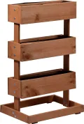 dobar® 58525e Vertikales Blumenbeet Dreistufig | Vertikales Hochbeet mit 3 Pflanzkästen | Vertikalbeet für Garten/Terrasse/Balkon | Blumentreppe inkl. Pflanzfolie | 49,5 x 30 x 78 cm | Braun - Thumbnail 2