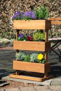 dobar® 58525e Vertikales Blumenbeet Dreistufig | Vertikales Hochbeet mit 3 Pflanzkästen | Vertikalbeet für Garten/Terrasse/Balkon | Blumentreppe inkl. Pflanzfolie | 49,5 x 30 x 78 cm | Braun - Thumbnail 6