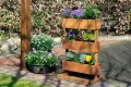 dobar® 58525e Vertikales Blumenbeet Dreistufig | Vertikales Hochbeet mit 3 Pflanzkästen | Vertikalbeet für Garten/Terrasse/Balkon | Blumentreppe inkl. Pflanzfolie | 49,5 x 30 x 78 cm | Braun - Thumbnail 7