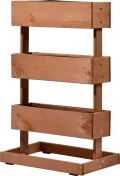 dobar® 58525e Vertikales Blumenbeet Dreistufig | Vertikales Hochbeet mit 3 Pflanzkästen | Vertikalbeet für Garten/Terrasse/Balkon | Blumentreppe inkl. Pflanzfolie | 49,5 x 30 x 78 cm | Braun - Thumbnail 1