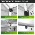 BRAST Gewächshaus Aluminium mit Fundament | 42 Modelle | 130x190x195cm - 490x250x235cm | TÜV geprüft | 6mm Hohlkammerplatten | rostfrei wetterfest temperaturbeständig | 490x250x205cm Silber - Thumbnail 8