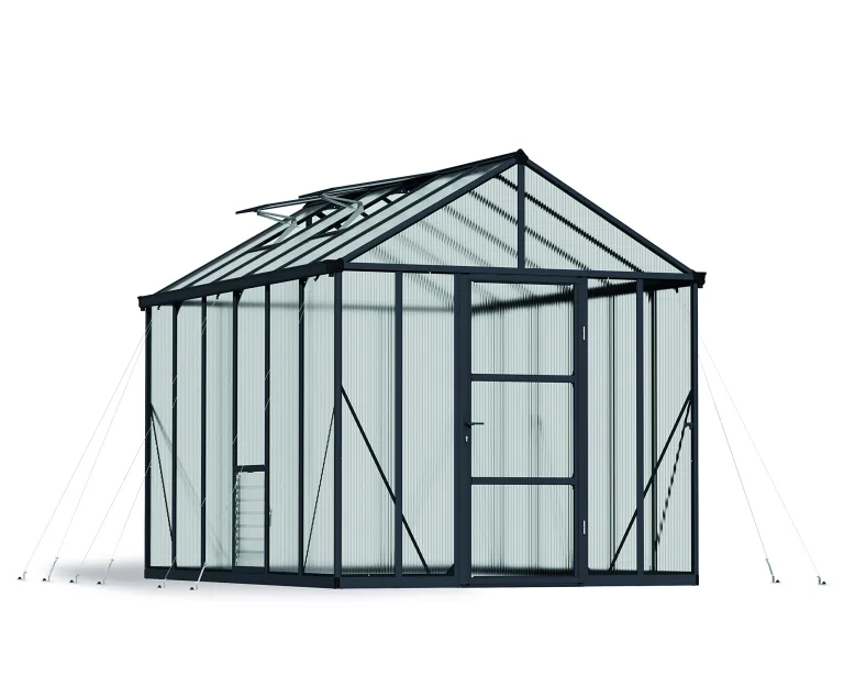 Canopia by Palram Gewächshaus Gross Glory 8x12 Treibhaus 253x364 cm Aluminium Anthrazit Tomatenhaus Polycarbonatplatten UV-beständig – Bild 1