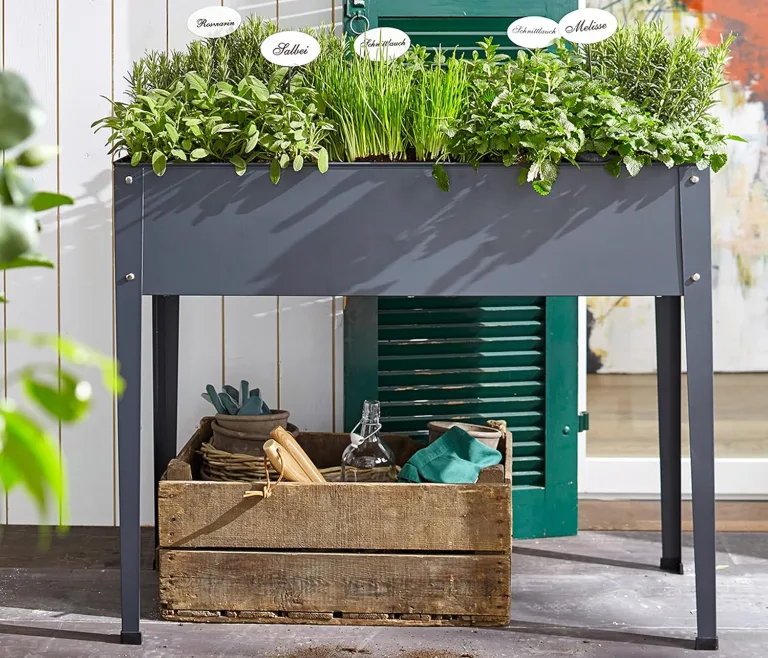 Dehner Hochbeet Münster, ca. 100 x 30 x 80 cm, Stahl, grau, Dunkelgrau – Bild 7