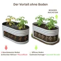 RS Trade Hochbeet Rimini L Metall oval 160x80x80 cm für draussen, verzinktes Stahl Pflanzbeet Outdoor, Gemüsebeet Wellblech, wetterfest, stabil, Balkon Terrasse Garten, Silber - Thumbnail 6