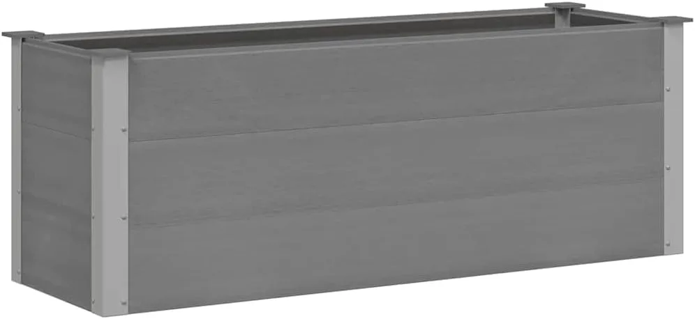 vidaXL Garten Hochbeet Pflanzkasten Blumenkasten Gemüsebeet Pflanzkübel Blumenkübel Frühbeet Gartenbeet Pflanzbeet WPC 150x50x54cm Grau - Bild 1