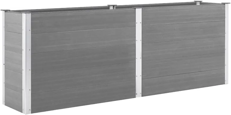 vidaXL Garten Hochbeet Pflanzkasten Blumenkasten Gemüsebeet Pflanzkübel Blumenkübel Frühbeet Gartenbeet Pflanzbeet WPC 150x50x54cm Grau – Bild 9