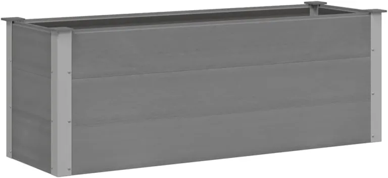 vidaXL Garten Hochbeet Pflanzkasten Blumenkasten Gemüsebeet Pflanzkübel Blumenkübel Frühbeet Gartenbeet Pflanzbeet WPC 150x50x54cm Grau – Bild 2