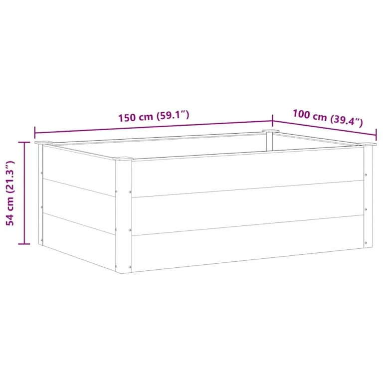 vidaXL Garten Hochbeet Pflanzkasten Blumenkasten Gemüsebeet Pflanzkübel Blumenkübel Frühbeet Gartenbeet Pflanzbeet WPC 150x100x54cm Grau – Bild 3