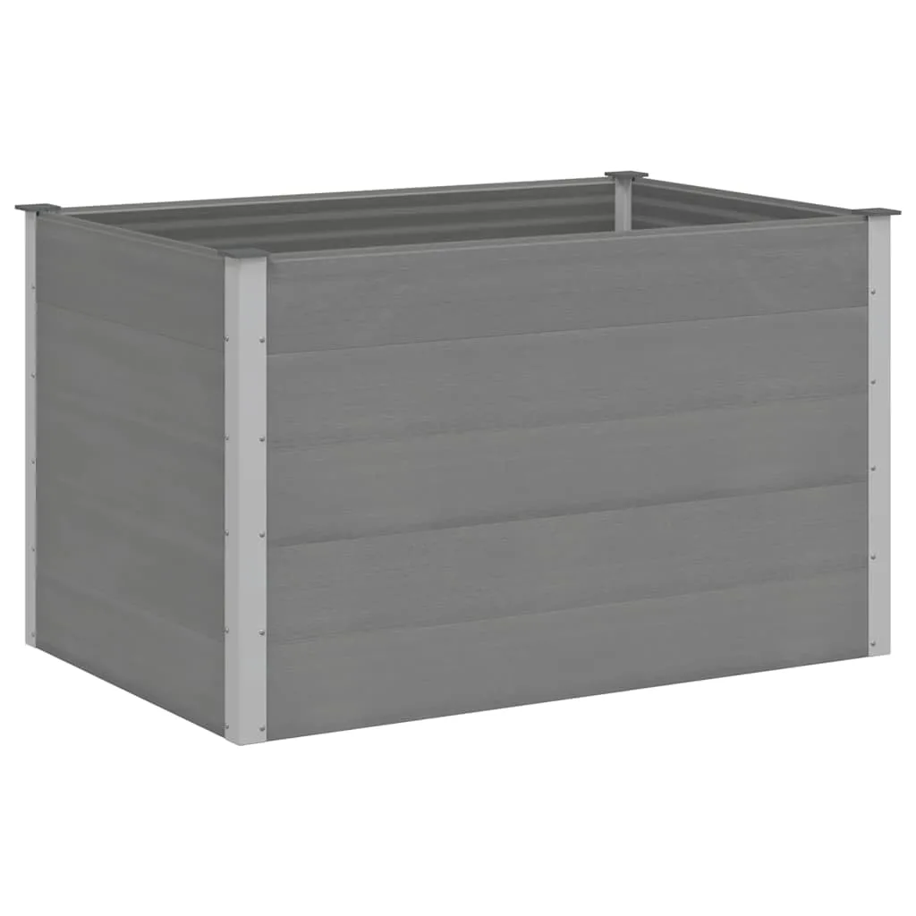 vidaXL Garten Hochbeet Pflanzkasten Blumenkasten Gemüsebeet Pflanzkübel Blumenkübel Frühbeet Gartenbeet Pflanzbeet WPC 150x100x91cm Grau - Bild 1