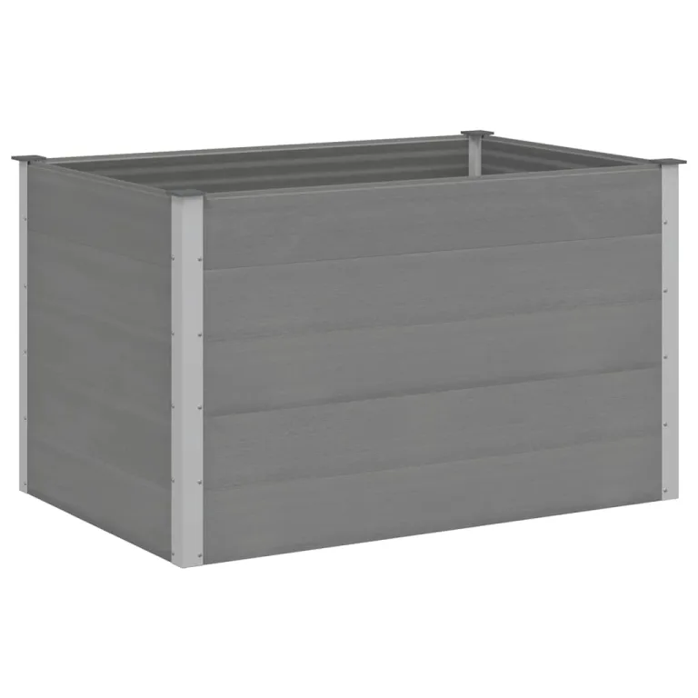vidaXL Garten Hochbeet Pflanzkasten Blumenkasten Gemüsebeet Pflanzkübel Blumenkübel Frühbeet Gartenbeet Pflanzbeet WPC 150x100x91cm Grau – Bild 1