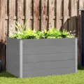 vidaXL Garten Hochbeet Pflanzkasten Blumenkasten Gemüsebeet Pflanzkübel Blumenkübel Frühbeet Gartenbeet Pflanzbeet WPC 150x100x91cm Grau - Thumbnail 2