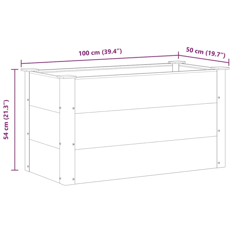 vidaXL Hochbeet WPC 100x50x54cm Grau Pflanzkübel Pflanzkasten Blumenkasten – Bild 3