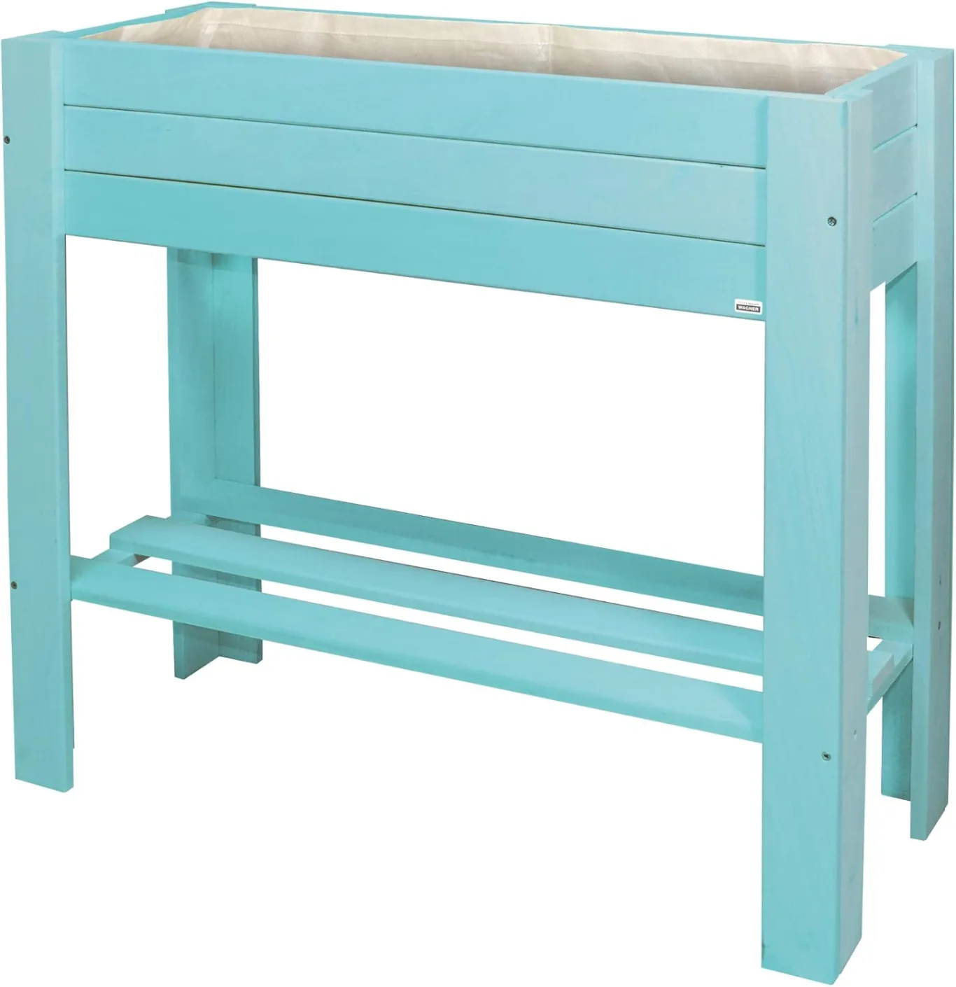 WAGNER GreenFAMILY - Hochbeet - GreenBOX Light - Nadelholz, Massivholz FSC®, Aqua Splash/türkis, 70 x 83 x 34,5 cm, Regalboden, inkl. Pflanztasche - 25027001 - Bild 1