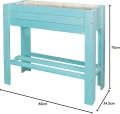 WAGNER GreenFAMILY - Hochbeet - GreenBOX Light - Nadelholz, Massivholz FSC®, Aqua Splash/türkis, 70 x 83 x 34,5 cm, Regalboden, inkl. Pflanztasche - 25027001 - Thumbnail 6