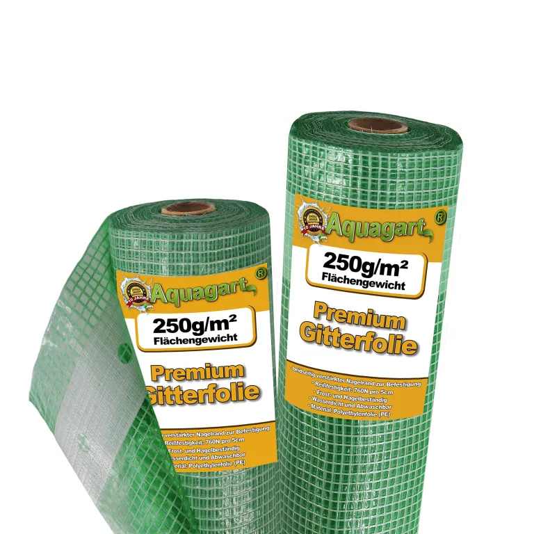 Aquagart Gewächshausfolie Gitterfolie Frühbeetfolie Gartenfolie 250g UV Stabil grün verschiedene Breiten und Längen (5m, grün/transparent 3,0m breit) – Bild 10