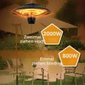 DONYER POWER Outdoor Heizungen für Garten Terrasse Heizungen Halogenheizung 800W & 2000W Elektrische Heizung für Gewächshaus Zelt - Thumbnail 3