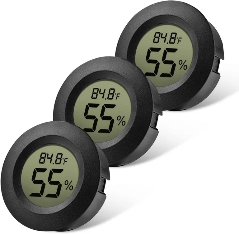 EEEKit Mini Hygrometer Thermometer, 5 Stück Klein Hydrometers, Feuchtigkeitsmesser Temperaturmessgerät für Keller Gewächshaus, Schwarzer Rund – Bild 9