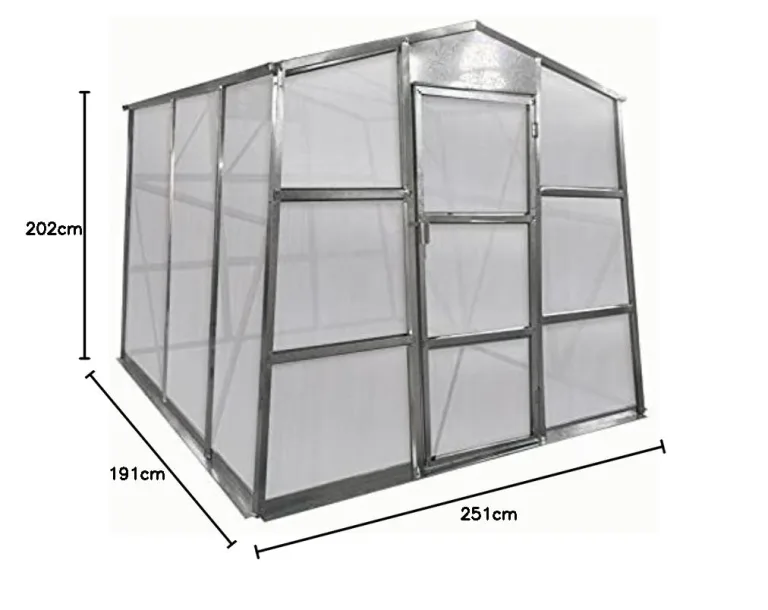 Gewächshaus/Treibhaus G21 GZ 48 - 251 x 191 cm, Stabile und langlebige Konstruktion aus hochwertigen verzinkten Profilen – Bild 9