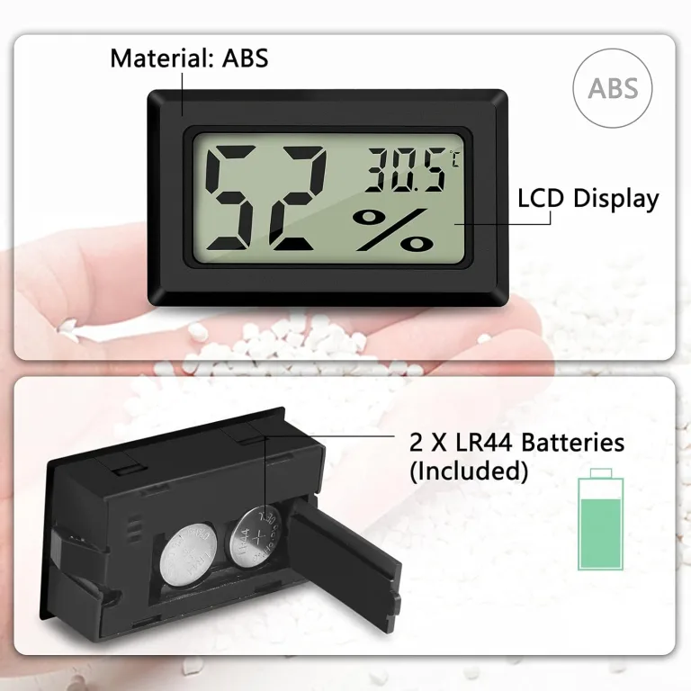 Digital Thermometer Temperatur Luftfeuchtigkeitmessgerät Hygrometer Mini für WohnzimmerInnen Gewächshaus – Bild 6