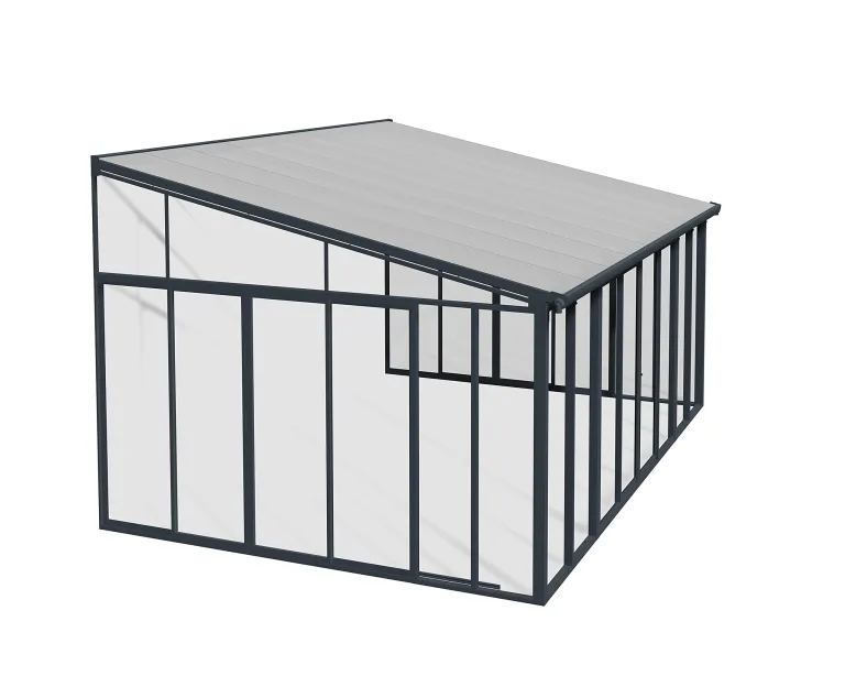 Palram Canopia Terrassendach Wintergarten Sanremo anthrazit // 400x425 cm (TxB) – Bild 1