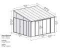 Palram Canopia Terrassendach Wintergarten Sanremo anthrazit // 400x425 cm (TxB) - Thumbnail 2