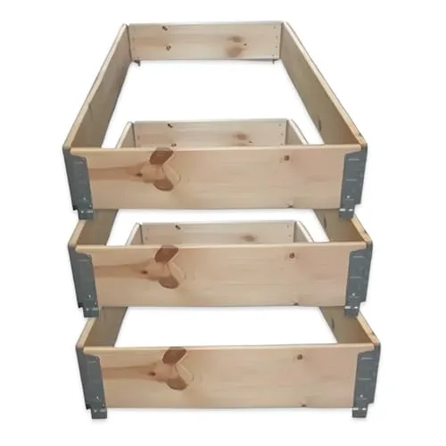 3X Hochbeet 120 x 80 x 20 cm Aufsatzrahmen Gartenbeet Stapelrahmen Europalette Palettenrahmen – Bild 6