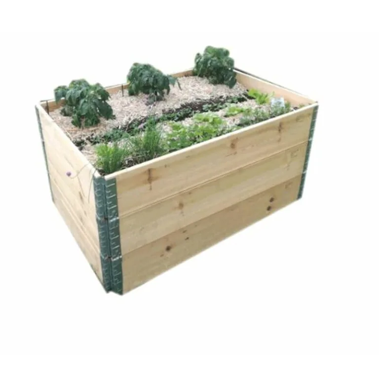 3X Hochbeet 120 x 80 x 20 cm Aufsatzrahmen Gartenbeet Stapelrahmen Europalette Palettenrahmen – Bild 10
