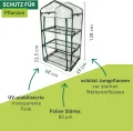 Windhager Balkon Frühbeet Folien-Gewächshaus für Kräuter, Tomaten & Co 68x49x128cm transparent - Thumbnail 4