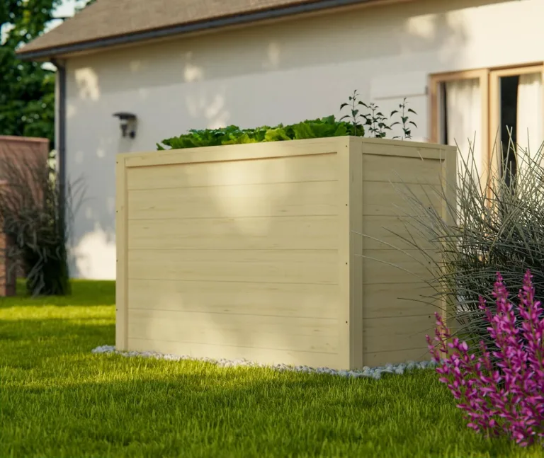 HORI Hochbeet Kit, Holz Stecksystem 80 cm hoch – Pflanzkasten Bausatz aus Fichte, 18 mm Wandstärke für Garten, Gemüsebeet & Kräuterbeet – DIY Pflanzkasten, in 15 Größen: Modell Magdeburg (60x120) – Bild 5