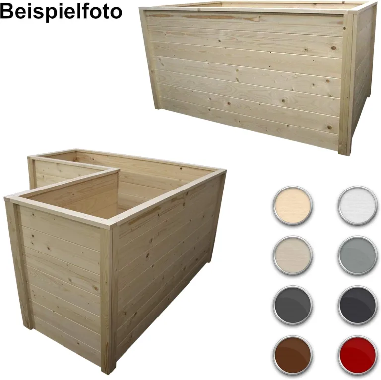 HORI Hochbeet Kit, Holz Stecksystem 80 cm hoch – Pflanzkasten Bausatz aus Fichte, 18 mm Wandstärke für Garten, Gemüsebeet & Kräuterbeet – DIY Pflanzkasten, in 15 Größen: Modell Magdeburg (60x120) – Bild 7