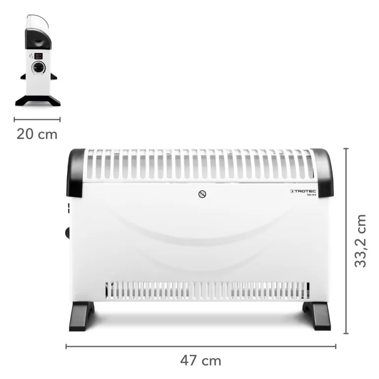 TROTEC Konvektor Heizung TCH 19 E – Heizleistung 750 W / 1250 W / 2000 W – Elektro Heizkörper – Bild 3