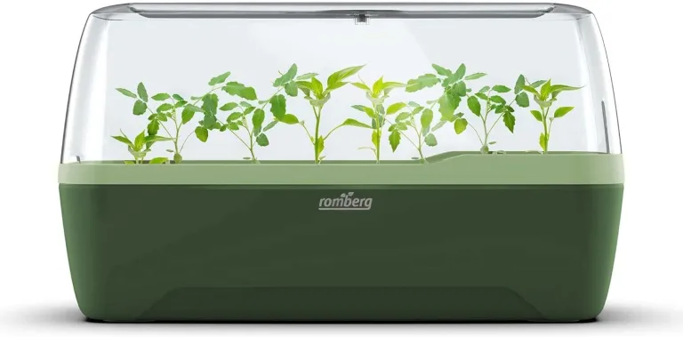 Romberg BoQube L Plus Mini Gewächshaus Anzuchtset & Pflanzkasten mit 10 selbstbewässernden Pflanzzellen und Bewässerungssystem, Zimmergewächshaus für Indoor Kräutergarten, 41×17×23 cm, Anthrazit-Grün – Bild 10