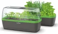 Romberg BoQube L Plus Mini Gewächshaus Anzuchtset & Pflanzkasten mit 10 selbstbewässernden Pflanzzellen und Bewässerungssystem, Zimmergewächshaus für Indoor Kräutergarten, 41×17×23 cm, Anthrazit-Grün - Thumbnail 1